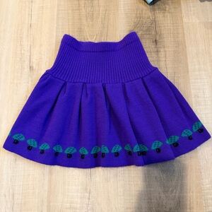 Vintage Baby Girl Wool Knit Pleated Skirt size Large